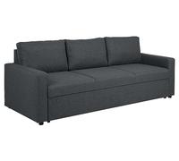 AC Design Furniture Richard - Sofá tapizado de 3 plazas con función de Cama Extensible y 3 Almohadas, Color Gris Oscuro, 219 x 84 x 86 cm