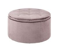 AC Design Furniture Rocco Taburete puf, Color Rosa empolvado, Terciopelo, Ancho 60 cm x Alto 35 cm x Fondo 60 cm, 1 Pieza