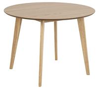 AC Design Furniture Roxanne - Mesa de Comedor Redonda para 4 Personas, diámetro 105 x 76 cm, Mesa de Cocina con Chapa de Roble y Patas de Roble teñida, Estilo Retro Moderno para Comedor