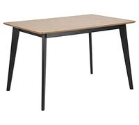AC Design Furniture Roxanne Mesa De Comedor, Roble/Negra, Chapada En Roble/Madera De Caucho, lar.: 120 × an.: 80 × al.: 76 cm, 1 pza.
