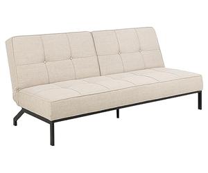 AC Design Furniture Sofá Cama Bent Beige con 3 Posiciones, Moderno de 3 plazas, sin reposabrazos, tapizado con Efecto Bicolor y Patas Negras, 198 x 87 x 95 cm