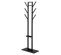 AC Design Furniture Victoria Perchero, Ancho 56 cm x Fondo 28 cm x Alto 165 cm, Acero, Color Negro