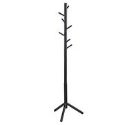 AC Design Furniture Yannick Perchero con Ganchos en Negro, Al: 176 x An: 51 x Pr: 45 cm; Mueble de Pasillo