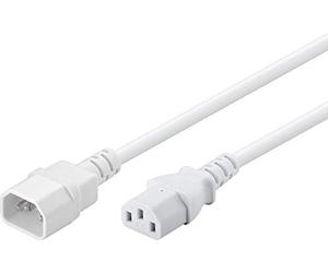AC Extensión del dispositivo frío 3.0m, enchufe recto del dispositivo frío a la toma recta del dispositivo frío, C14 -> C13, 3-pin, blanco