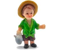 AC - Figura de Pastor con Jarra Naif para belén - Fabricado en marmolina - Figura Decorativa Divertida para Nacimiento, Navidad, decoración Tradicional - 7 x 5 x 3 cm