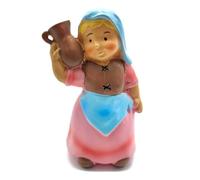 AC - Figura de pastora de Color Rosa con Jarra al Hombro para belén - Fabricado en marmolina - Figura Decorativa Divertida para Nacimiento, Navidad, decoración Tradicional - 10 x 6,5 x 4,5 cm.