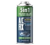 AC Fix 5 en 1 - sustituto R134a XL Refrigerante para Aire Acondicionado de automóviles con Aceite, sellador, colorante UV y desecante - Aplicación rápida - Protege el compresor