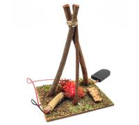 AC - Fogata LED a Pilas para Belén, Resina, Fuego, Hoguera Luminosa, Figura, Nacimiento, Pesebre, Navidad, decoración Tradicional - 15 x 10,8 x 8,3 cm
