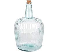 AC Garrafa Vidrio Verde Transparente en Estilo Apple, Disponible Varios Modelos y tamaños capacidades, para Elegir Sus Favoritos 23.5x36.8cm (8 L,Rayada C/TAPÓN)