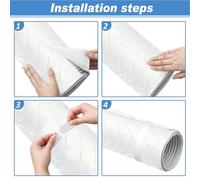 Ac Hose Insulation, Heat Reduction Wrap, 20.47 Inches Lightweight Thermal Sleeve, Versatile Exhaust Tube Protector for Office, Home, Apartment, Dorm, and Reduce Energy Loss, Black
