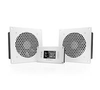 AC Infinity AIRPLATE T8 - Sistema de ventilador doble de enfriamiento silencioso de 6 pulgadas con control de termostato, para gabinetes AV de cine en casa