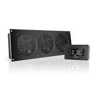 AC Infinity AIRPLATE T9, 46cm sistema de ventilador doble de refrigeración silenciosa de con control de termostato, para gabinetes AV de cine en casa