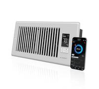 AC Infinity AIRTAP T4, 10x25cm Ventilador de refuerzo silencioso con registro y termostato, Ventilación en Blanco, Compatible con registros de 4x10 pulgadas con controles de bluetooth