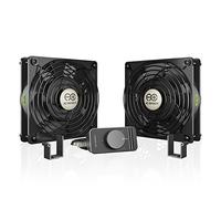 AC Infinity AXIAL S1225D, 120mm Ventilador doble para magdalenas de 120 mm con controlador de velocidad, certificado UL para puerta, habitación a habitación, estufa de leña, chimenea, proyectos