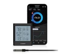 AC Infinity CLOUDCOM B1, higrómetro inteligente VPD de temperatura y humedad con pantalla LCD y monitor de aplicación Bluetooth, sonda con sensor de termómetro para sótanos, salas de guitarra, tiendas