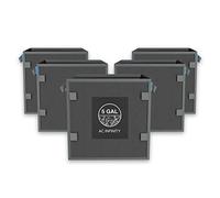 AC Infinity Macetas cuadradas de tela resistentes, 5 galones de aireación de 5 galones paquete de 5 con tela no tejida gruesa de 500 g y lazos de estaca para plantas, para el cultivo de frutas,