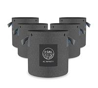AC Infinity Macetas de Tela Resistente, 11L de ventilación, Bolsas de Crecimiento Reutilizables, Paquete de 5 Unidades de 500 g de Tela no Tejida y Anillos Multiusos, para Entrenamiento de Frutas
