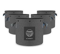 AC Infinity Macetas de Tela Resistente, 40L de ventilación, Bolsas de Crecimiento Reutilizables, Paquete de 5 Unidades de 500 g de Tela no Tejida y Anillos Multiusos, para Entrenamiento de Frutas