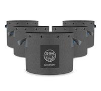AC Infinity Macetas de Tela Resistente, 95L de ventilación, Bolsas de Crecimiento Reutilizables, Paquete de 5 Unidades de 500 g de Tela no Tejida y Anillos Multiusos, para Entrenamiento de Frutas