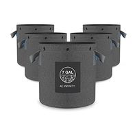 AC Infinity Macetas de tela resistente, bolsas de cultivo de aireación de 7 galones, paquete de 5 unidades con tela no tejida gruesa de 17.56 onzas y anillos multiusos, para entrenamiento de plantas