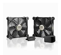 AC Infinity MULTIFAN S7-P, Ventilador dual silencioso de 120mm con alimentación de CA y control de velocidad, certificado por UL para refrigeración de componentes de receptor DVR, PlayStation y Xbox
