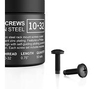 AC Infinity Tornillos para rack de acero al carbono 10/32 y arandelas de nailon Juego de 50 piezas para servidores de equipos, gabinetes y gabinetes