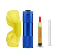AC Leak Detection Kit - Car Air Conditioning Fluorescent Dye Flashlight, Refrigerator Freon Tester | Cold Storage Freezer UV Tracker 260g, Automotive HVAC Repair Line Scanner