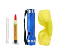 AC Leak Detector Kit - Fluorescent Refrigerant Leak Detection Tool With Protective Flashlight | Accurate Automotive HVAC Dye Tester For Engine Radiator Refrigerator Home Diesel Evaporator