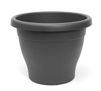 AC - Maceta Mediterránea - Plástico Resistente - Ideal para el Hogar, Plantas, Jardín, Decoración. - Cuidado de Plantas - Forma Redonda - Ø 20 cm - Color Gris