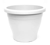 AC - Maceta Mediterránea - Plástico Resistente - Ideal para el Hogar, Plantas, Jardín, Decoración. - Cuidado de Plantas - Forma Redonda - Ø 20 cm - Color Blanco