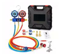 AC Manifold, Gauge Set, Double Pressure Readout, Leak Detection Support, Refrigerant Refill Kit for Garage Maintenance Vehicle Truck Repair HVAC System Home Seasonal Service