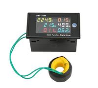 AC Meter Single Phase LCD Digital Power Monitor, AC Panel Meter for Voltage Current Frequency Watt Amp Measurement, True RMS, 70x39x40mm, ABS Housing (CA 200-450 V 0,00-110,0 A)
