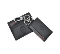 Ac Milan 143446 Milan, 143446-Juego de Tarjetero y Llavero 100% Piel para Hombre, Negro, Standard