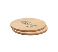 AC Milan AC Milan - Juego de 2 Posavasos Redondos de bambú - para Todos los Aficionados Rossoneri - Producto Oficial Ac Milan