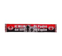 AC Milan Bufanda Jacquard Gráfica Padre Hijo, Acrílico, Unisex Adulto, Rojo/Negro, Talla Única