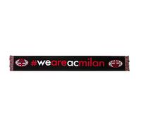 AC Milan Bufanda oficial We Are Acrílico, Unisex, Rojo Negro, Producto oficial con licencia, Doble gráfico.