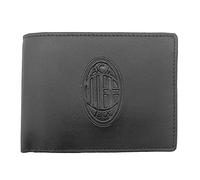 AC Milan - Cartera de Piel Producto Oficial para Hombre, Color Negro, 125 x 95 x 30 mm