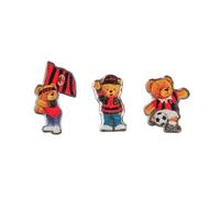 AC Milan Juego de 3 broches de peluche, producto oficial, Metal, No Gemstone