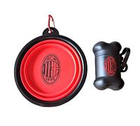 AC Milan Petoutsetacmilan - Juego de Cuenco portátil y Porta Bolsas de Producto Oficial Unisex para Adultos, Negro, estándar