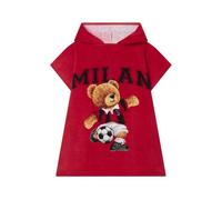 AC Milan Poncho para niño, 60 x 120 cm, 100% algodón, producto oficial, rojo, 60