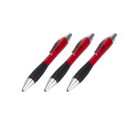 AC Milan Trade con gmbh Juego de 3 bolígrafos Escolares, Producto Oficial, Rojo/Negro, Clásico