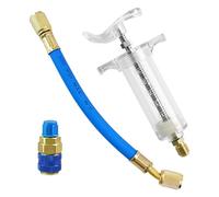 AC Oil Injector, Automobile Refrigeration Filler, 30ML Pressure-Resistant Liquid Tool, Aluminum Body, Precision Dispensing Valve, for RV Automotive Truck Workshop Garage Industrial Use