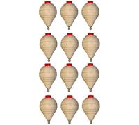 AC Pack 12 peonzas de Madera clásica con Cuerdas, Peonzas de Madera con Punta de Bolígrafo, Regalos y Detalles para Comuniones, para los Niños, Fiestas de Cumpleaños, Trompos, peón, trompo, Spinner