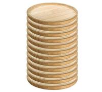 AC - Pack de 12 Platos para pulpo de Madera - Ideal para comer pulpo a la gallega - Uso profesional y doméstico - Ø 24 cm