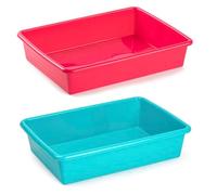 AC - Pack de 2 Bandejas Frigorificas - Capaciadad de 1,65 L - Fabricado en Plástico - Apto para Microondas y Congelador - 6 x 26 x 19 cm - Color Aleatorio