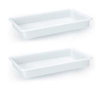 AC - Pack de 2 Bandejas Frigorificas - Capaciadad de 2,1 L - Fabricado en Plástico - Apto para Microondas y Congelador - 4,5 x 34,5 x 20,5 cm - Color Blanco