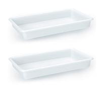 AC - Pack de 2 Bandejas Frigorificas - Capaciadad de 2,5 L - Fabricado en Plástico - Apto para Microondas y Congelador - 6 x 30 x 23 cm - Color Blanco
