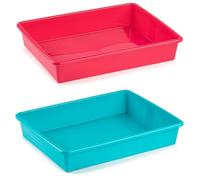 AC - Pack de 2 Bandejas Frigorificas - Capaciadad de 4,25 L - Fabricado en Plástico - Apto para Microondas y Congelador - 6,5 x 34,5 x 26 cm - Color Aleatorio