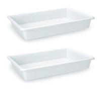 AC - Pack de 2 Bandejas Frigorificas - Capaciadad de 4 L - Fabricado en Plástico - Apto para Microondas y Congelador - 6 x 35 x 27 cm - Color Blanco