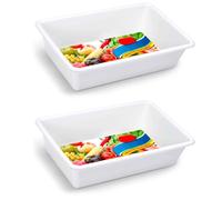 AC - Pack de 2 Bandejas Frigorificas - Capaciadad de 6 L - Fabricado en Plástico - Apto para Microondas y Congelador - 10 x 39 x 25 cm - Color Blanco